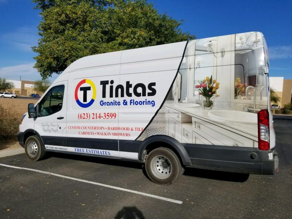 Tintas Granite And Flooring Vehicle Wrap