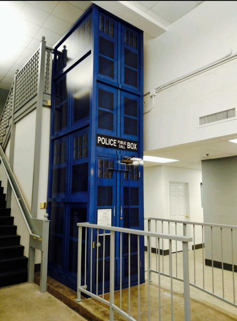 Police Phone Booth Elevator Wrap